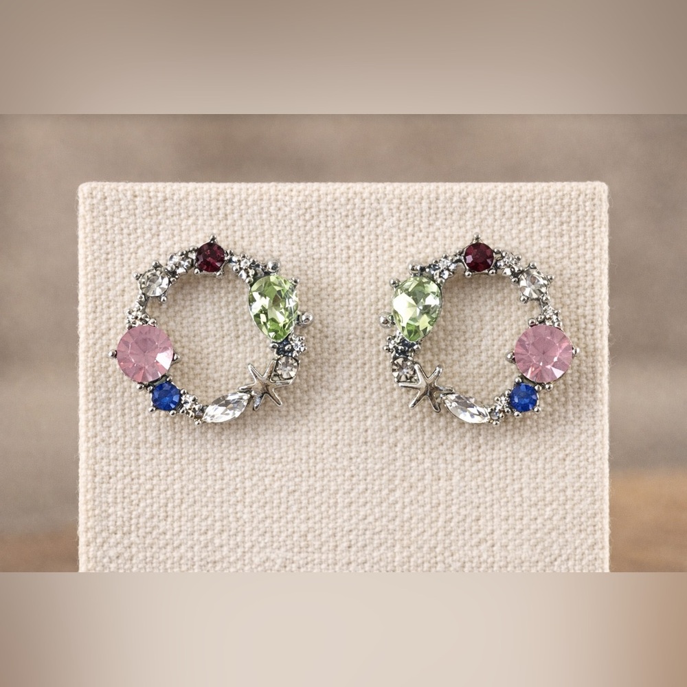Nicole Purest Essence Multicolor Crystal Circle Earrings – Starfish Accents